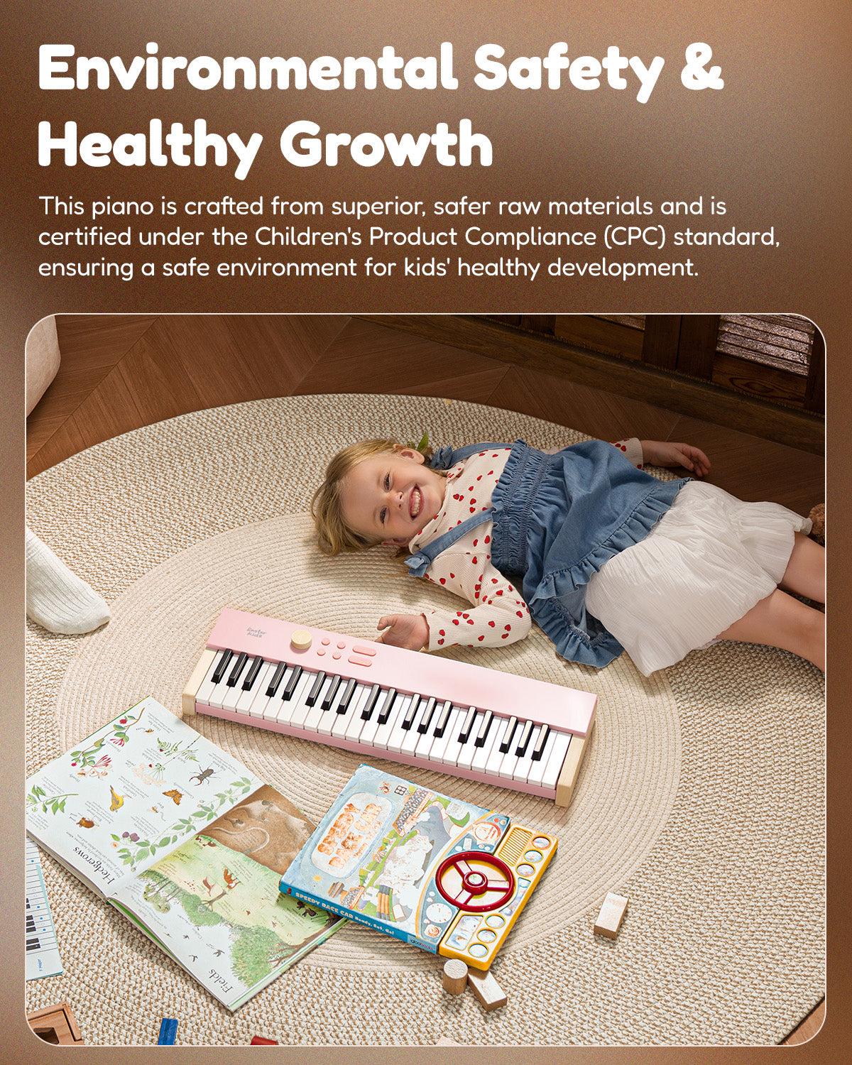 Eastar KIDO V20 Mini Digital Keyboard with 44 Keys and Stand-Pink##