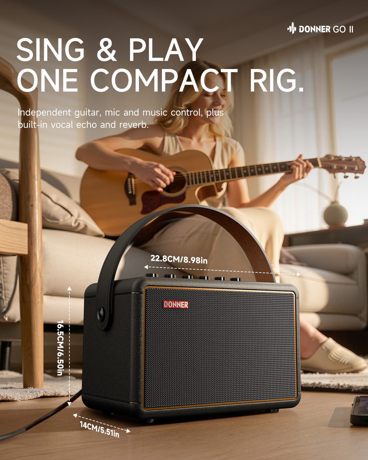 DONNER GO II Electric Guitar Amplifier-Black##