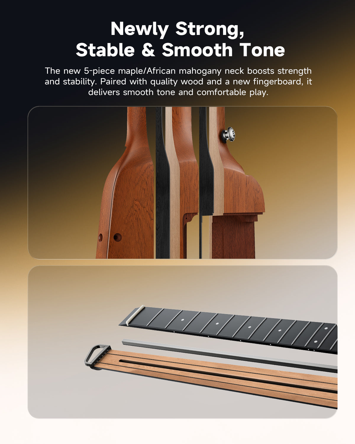 Donner HUSH I Evo2 Guitar-Natural##