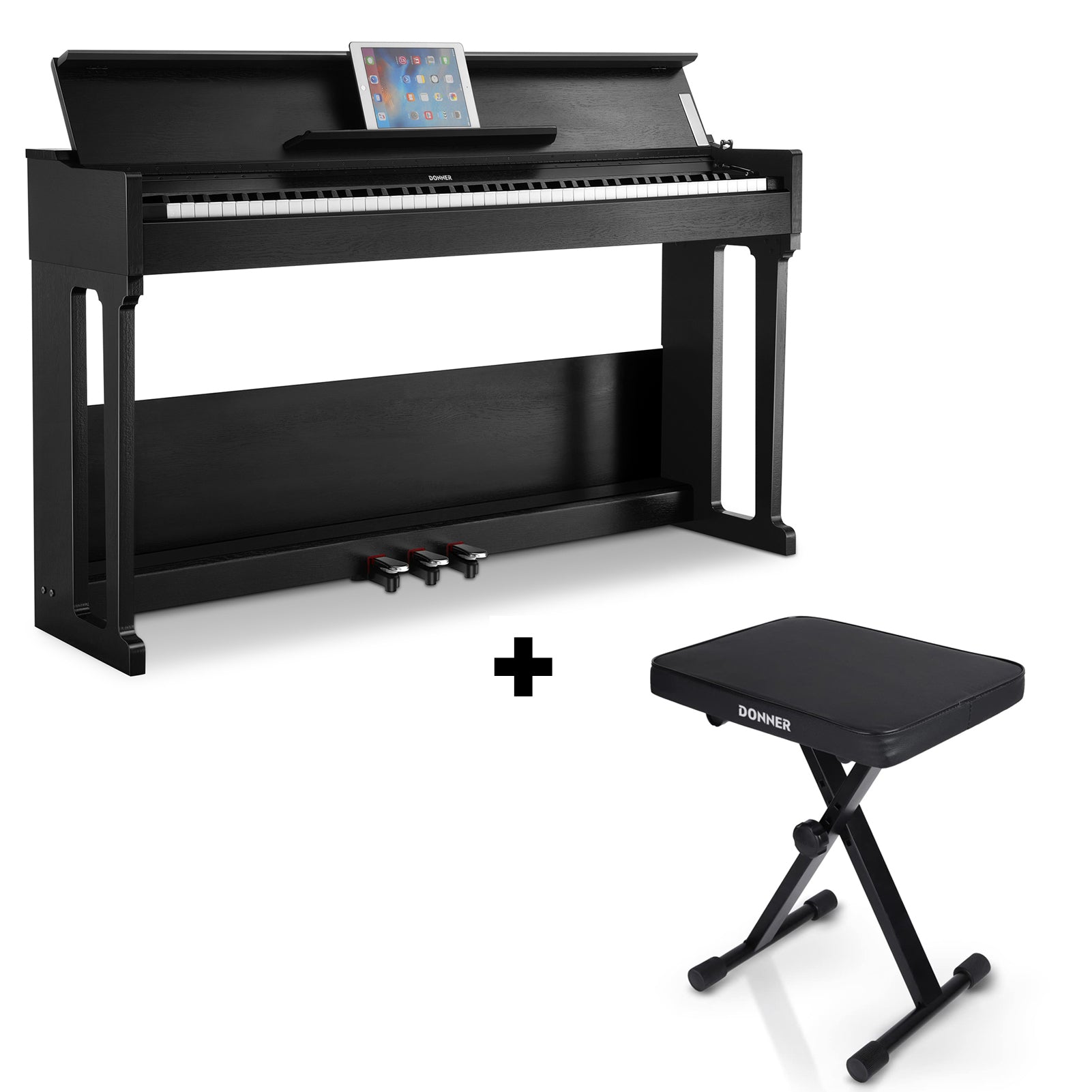 Donner DDP-90 88 Key Fully Weighted Hammer Action Upright Digital Piano with Flip Cover