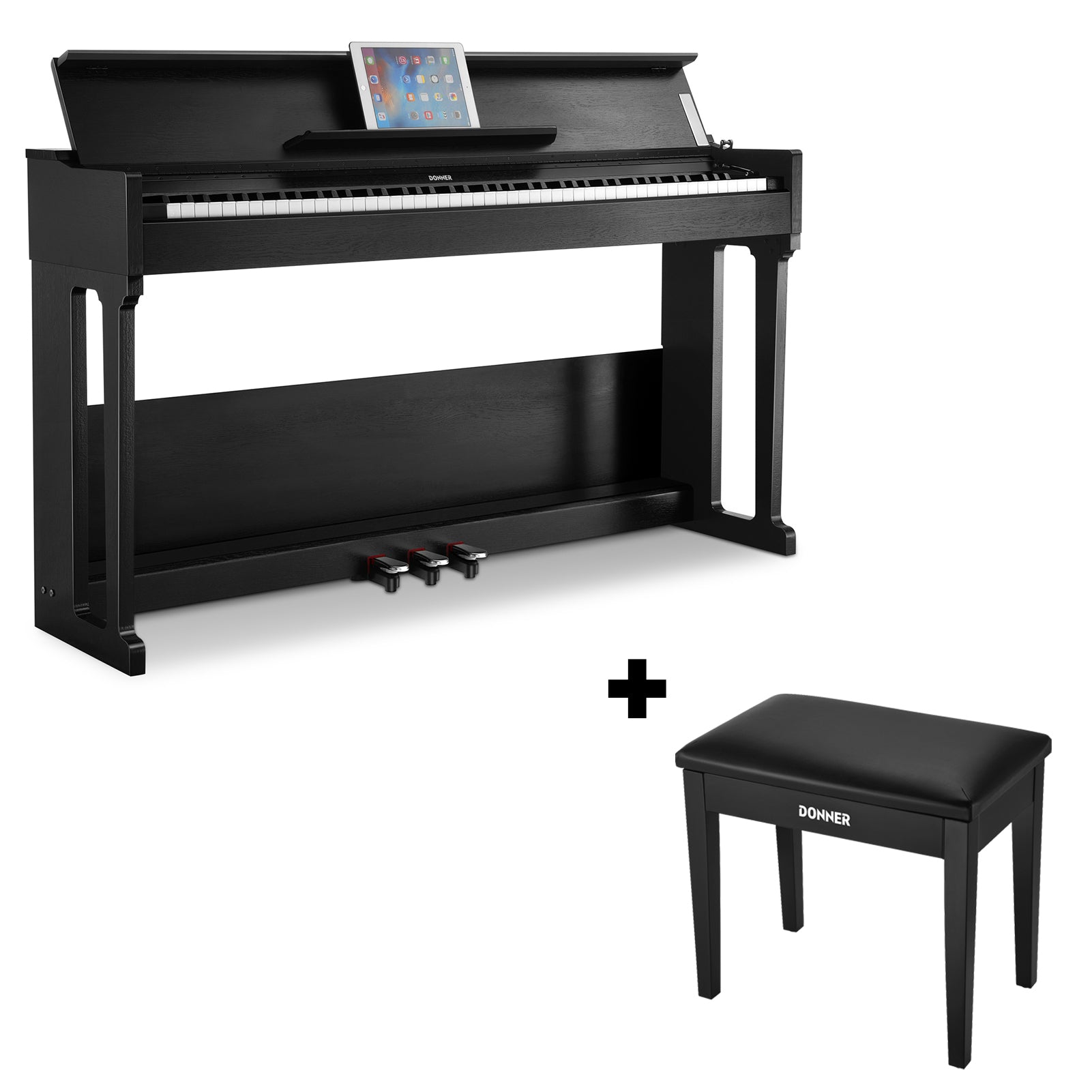 Donner DDP-90 88 Key Fully Weighted Hammer Action Upright Digital Piano with Flip Cover