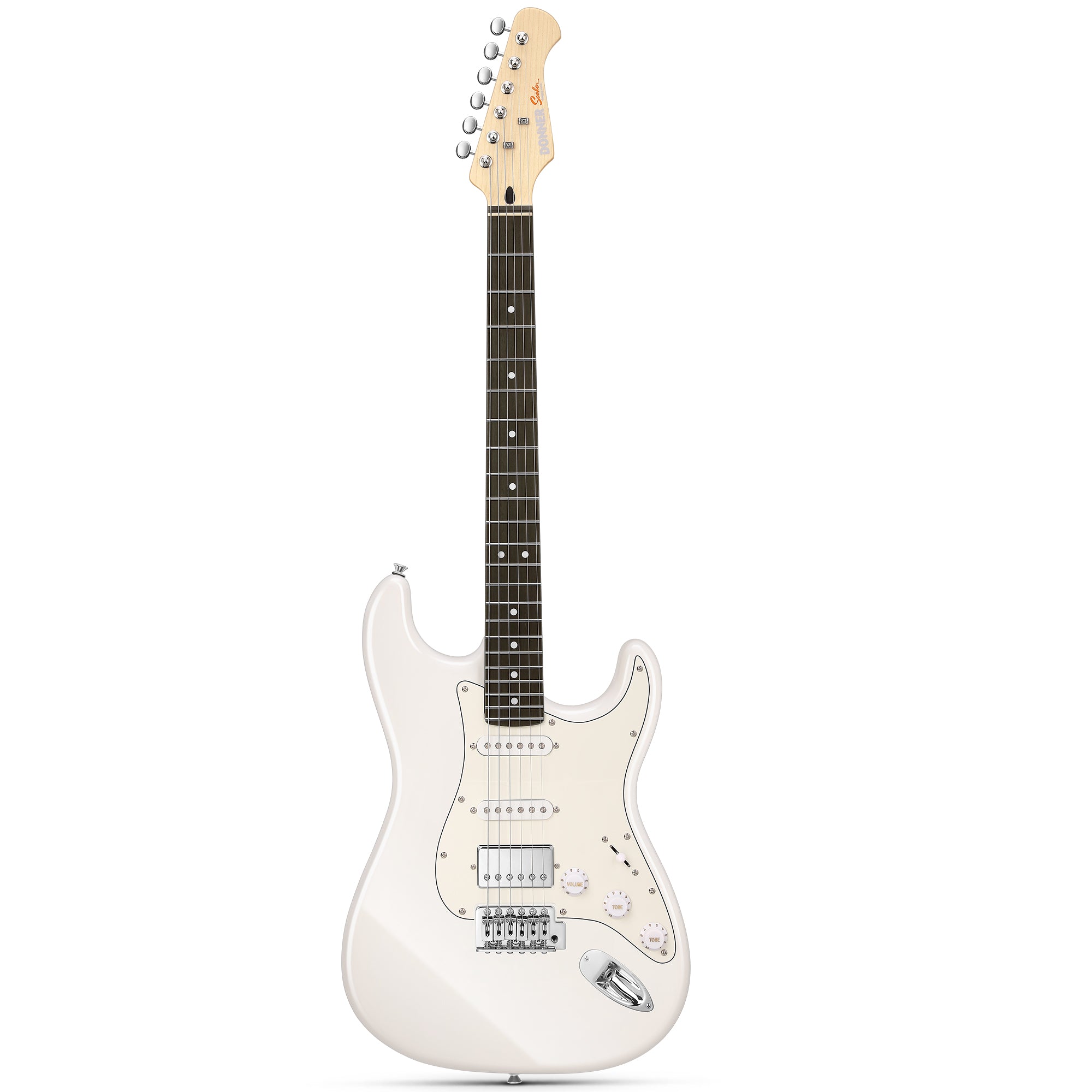 Donner DST-152 39-inch ST Electric Guitar Kit HSS w/Coil Split Pickup Including AMP-White##