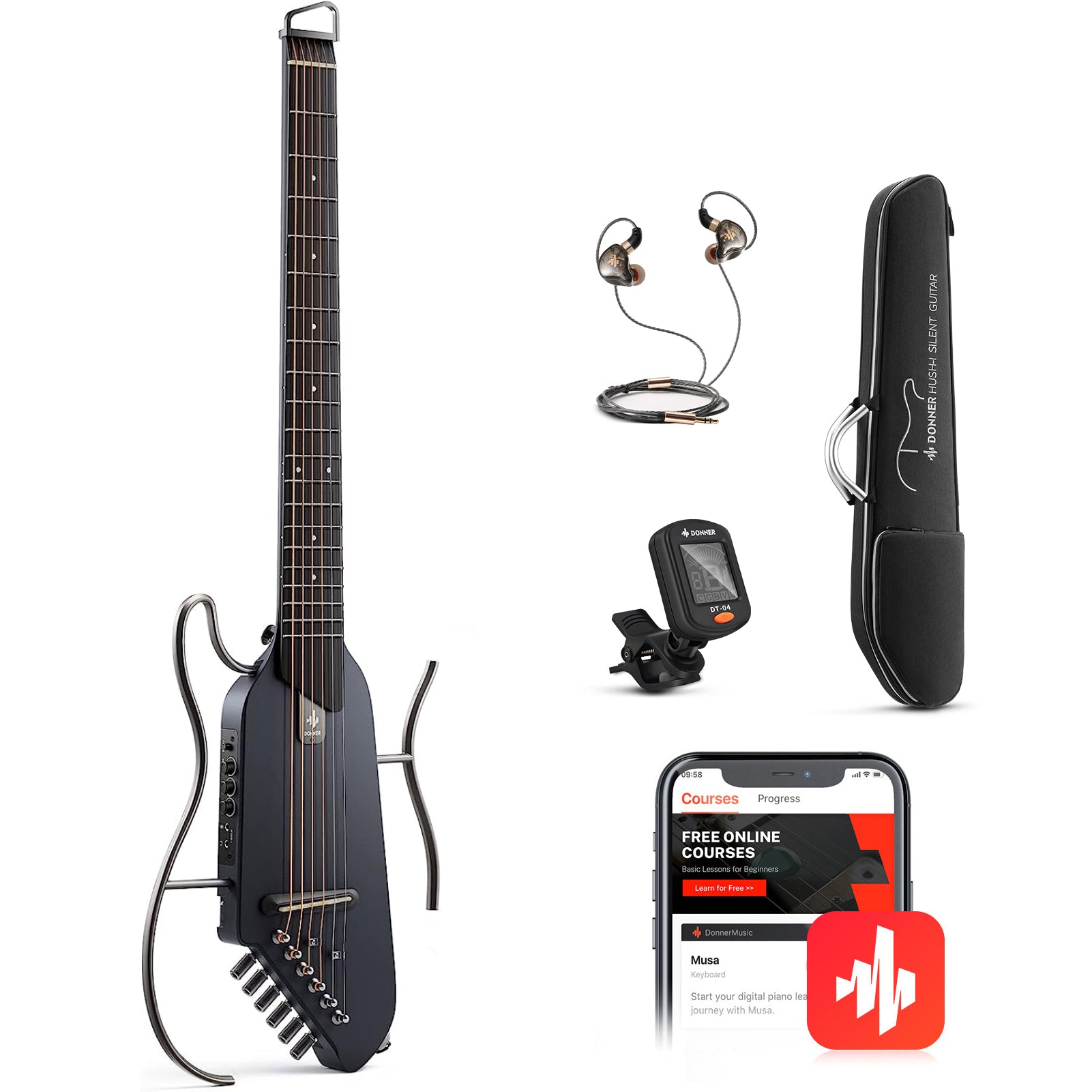 Donner HUSH I Acoustic-Electric Guitar
