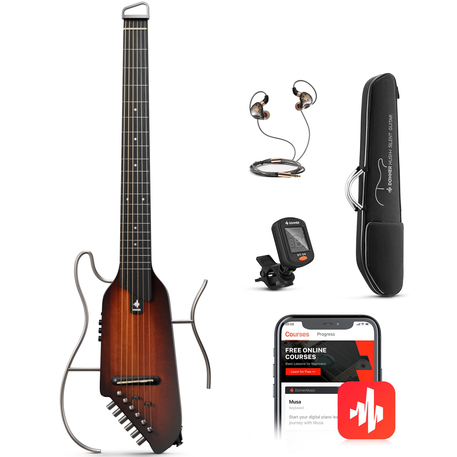 Donner HUSH I Acoustic-Electric Guitar