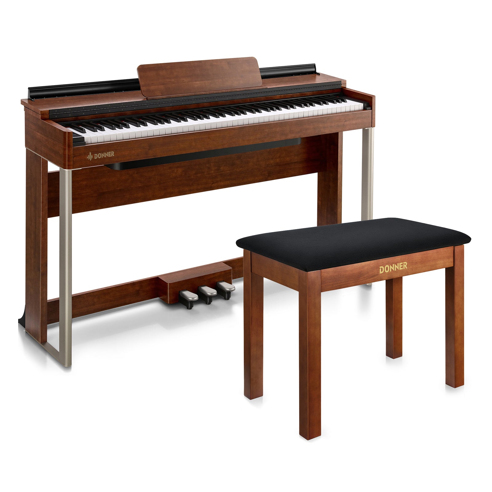 Donner DDP-200 Wooden Dynamic Hammer Action 88 Key Weighted Upright Digital Piano