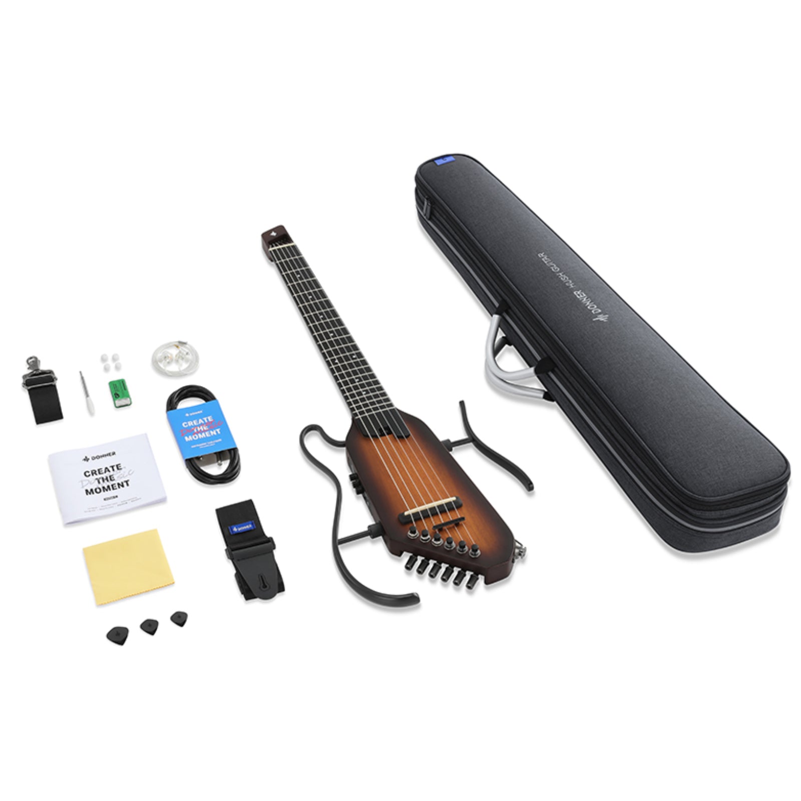 Donner HUSH™ C Nylon Acoustic-Electric Guitar-Sunburst##