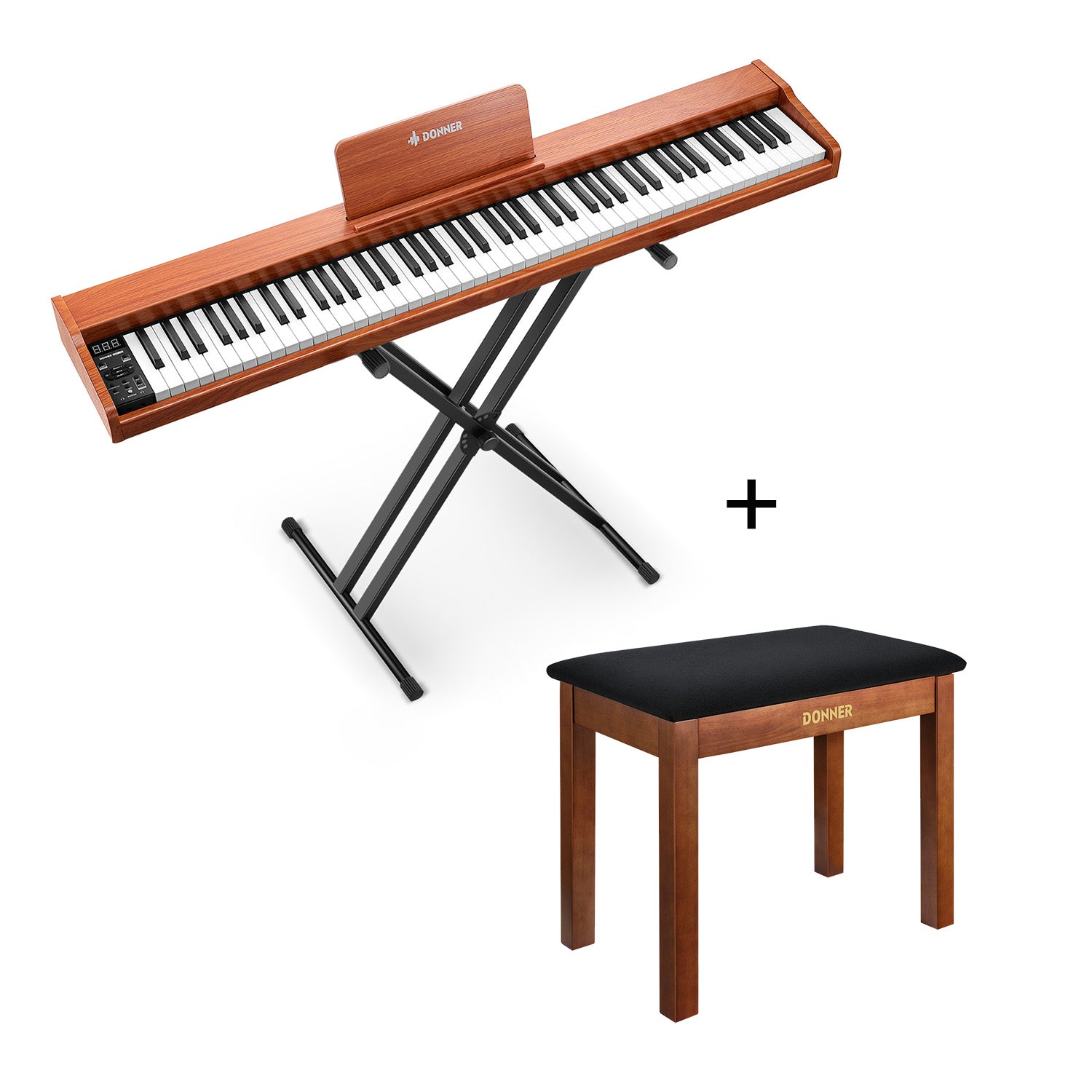 Donner DEP-1S 88 Key Semi-Weighted DIgital Piano With Stand Wooden Style Piano