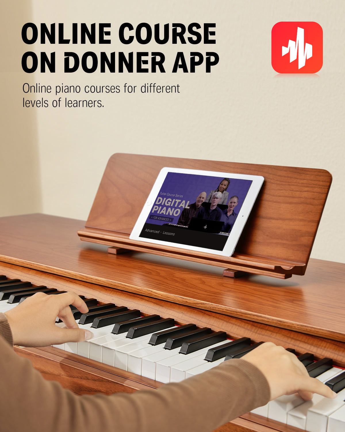 Donner DDP-80 PRO Solid Wood 88 Key Weighted Digital Piano Desk Drawer Design