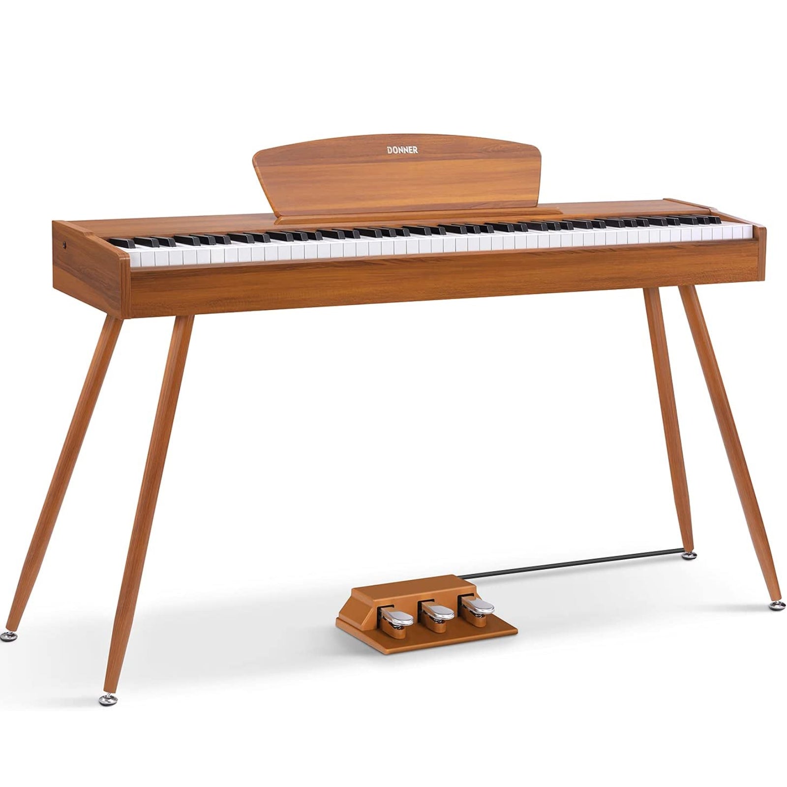 Donner DDP-80 Wooden Beginner 88 Key Weighted Upright Digital Piano-Natural##