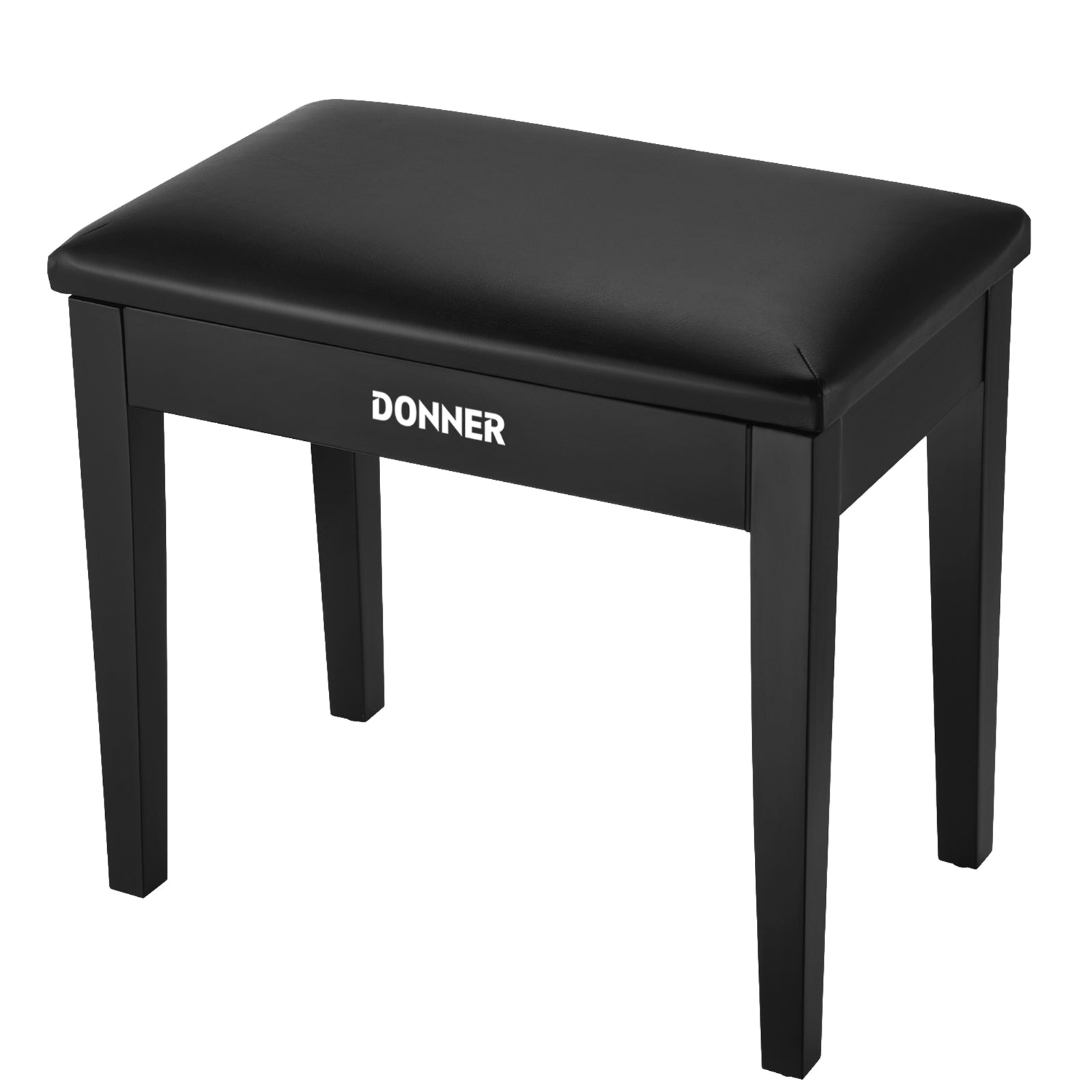 Donner DKB-10 Black Piano Bench with Storage High-Density Sponges Pad Seat Black