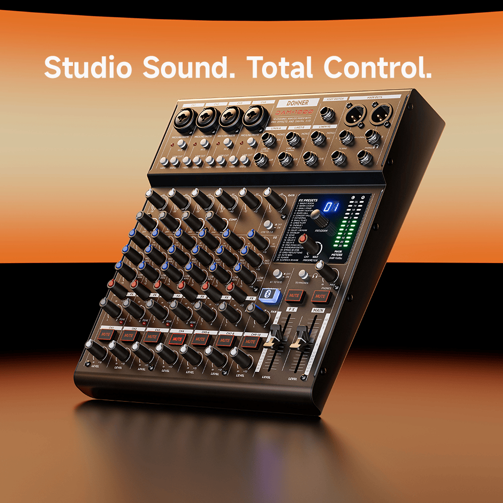 New Release - DONNER DAM1000 Audio Mixer | Professional 10-Channel Mixer