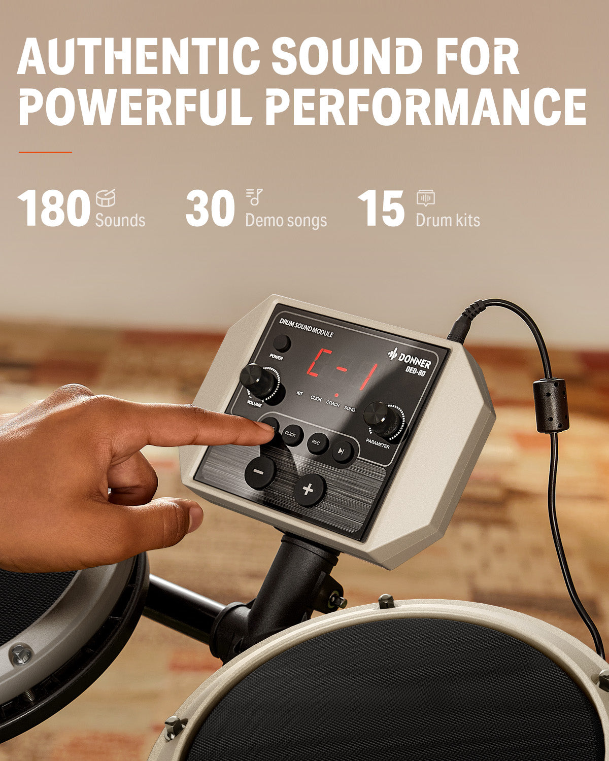 Donner DED-80 Best Electronic Drum Kit For Beginners White