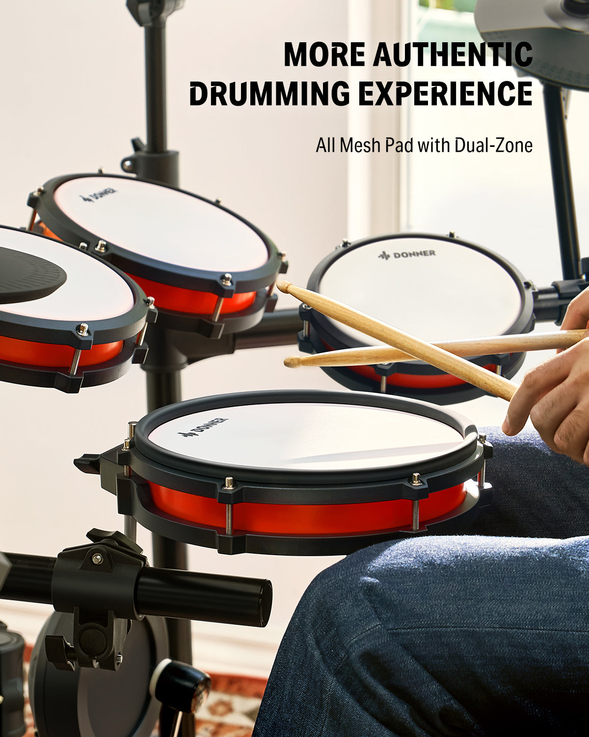 Donner DED-200X Electronic Drum Set-5 Drum 4 Cymbal Set (New Version)##