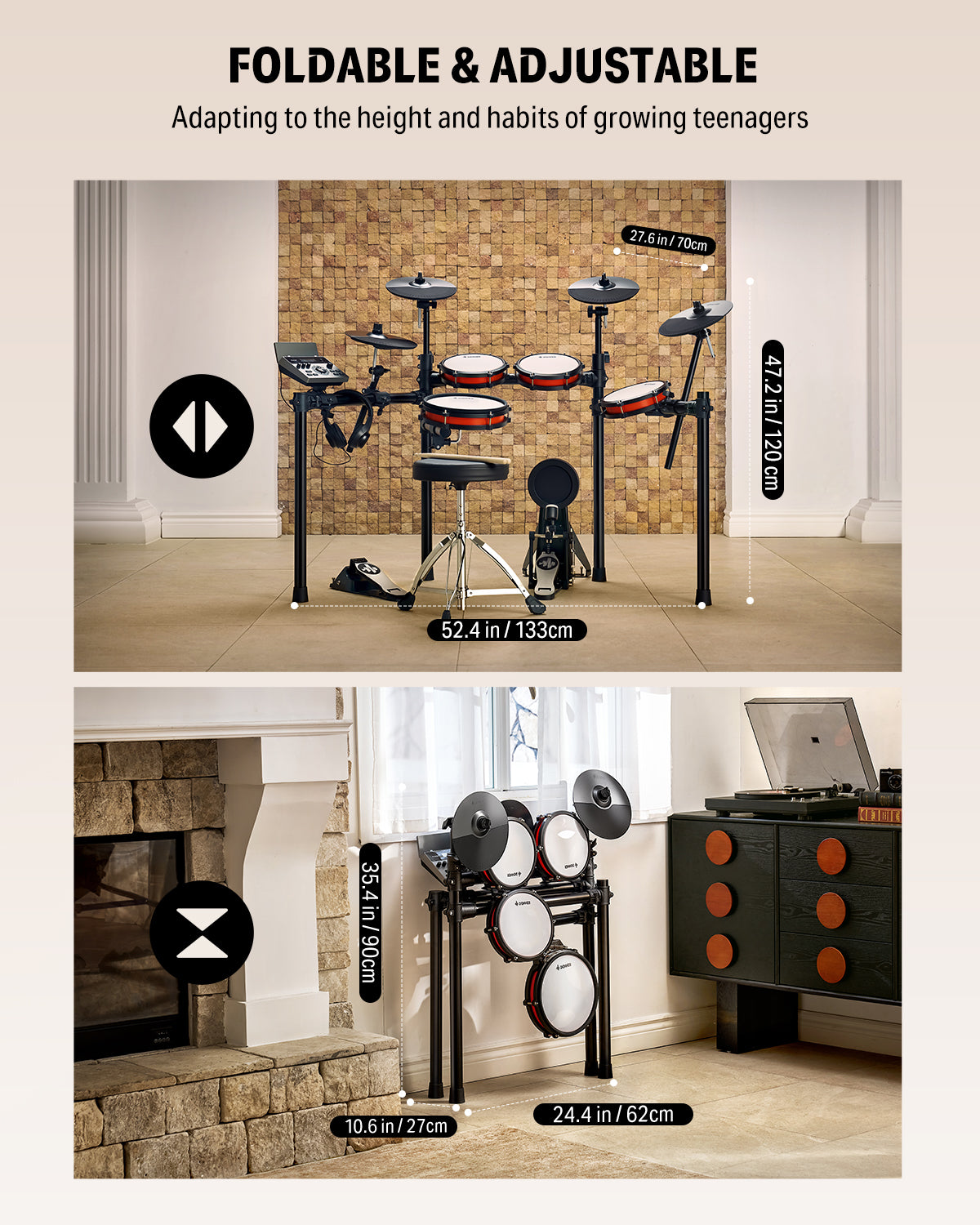 Donner DED-200X Electronic Drum Set-5 Drum 4 Cymbal Set (New Version)##
