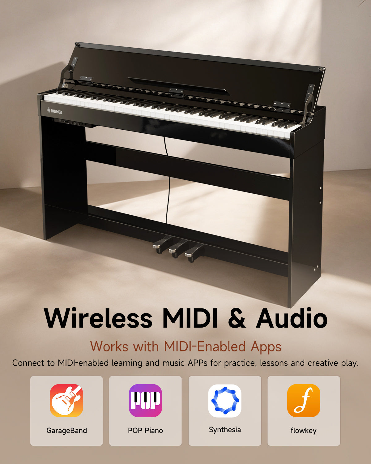 Donner DDP-75 Flip-Top Upright Digital Piano with Hammer Action