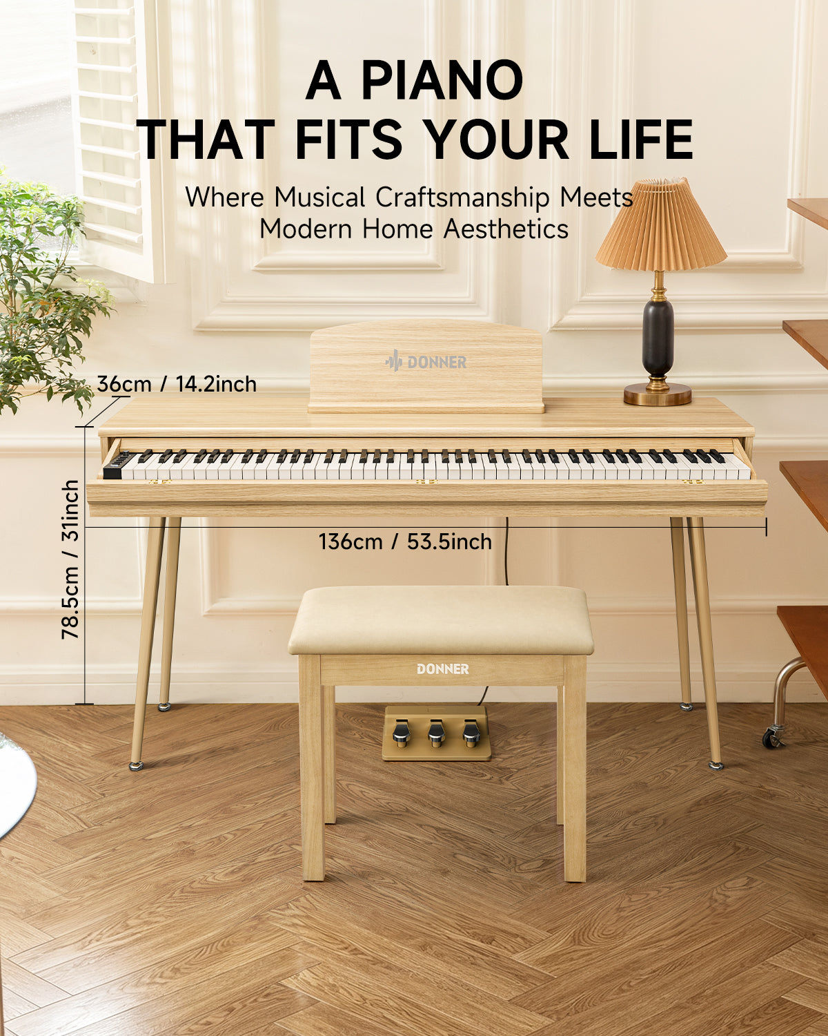 Donner DDP-65 88-Key Drawer Style Digital Piano