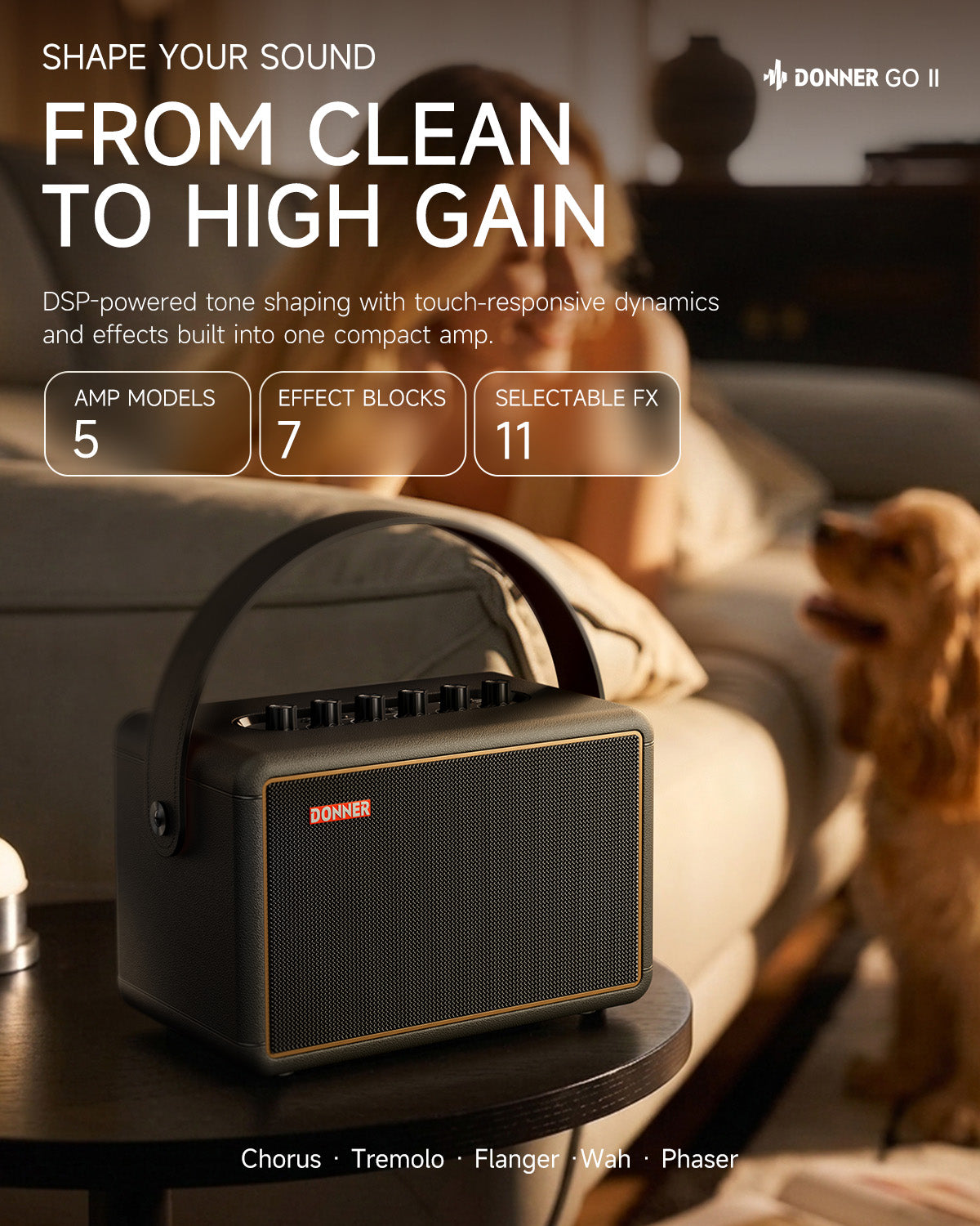 DONNER GO II Electric Guitar Amplifier-Black##