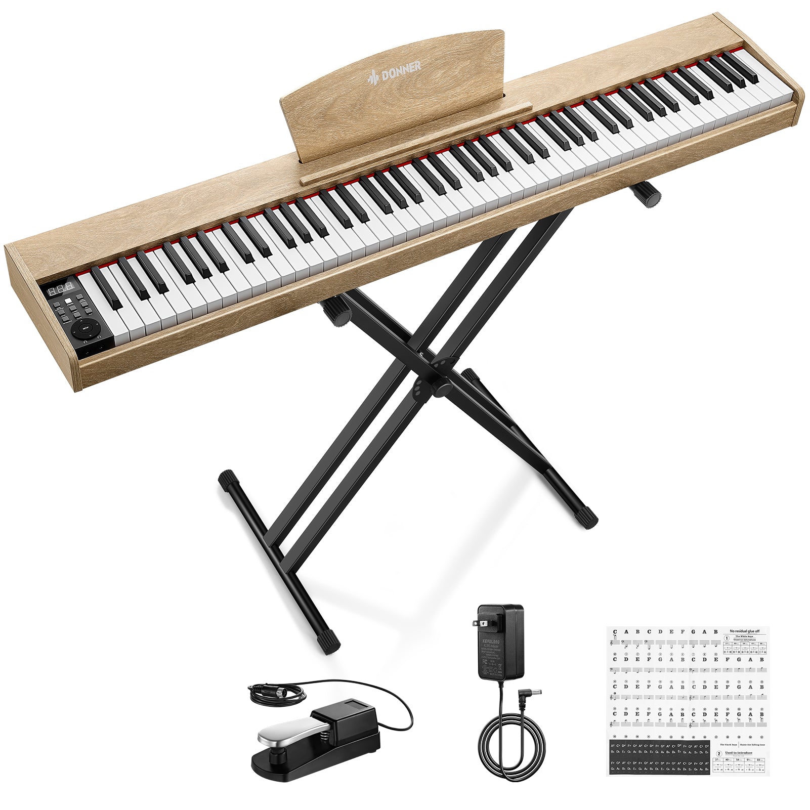 Donner DEP-1S Digital Piano Kit with X-Stand