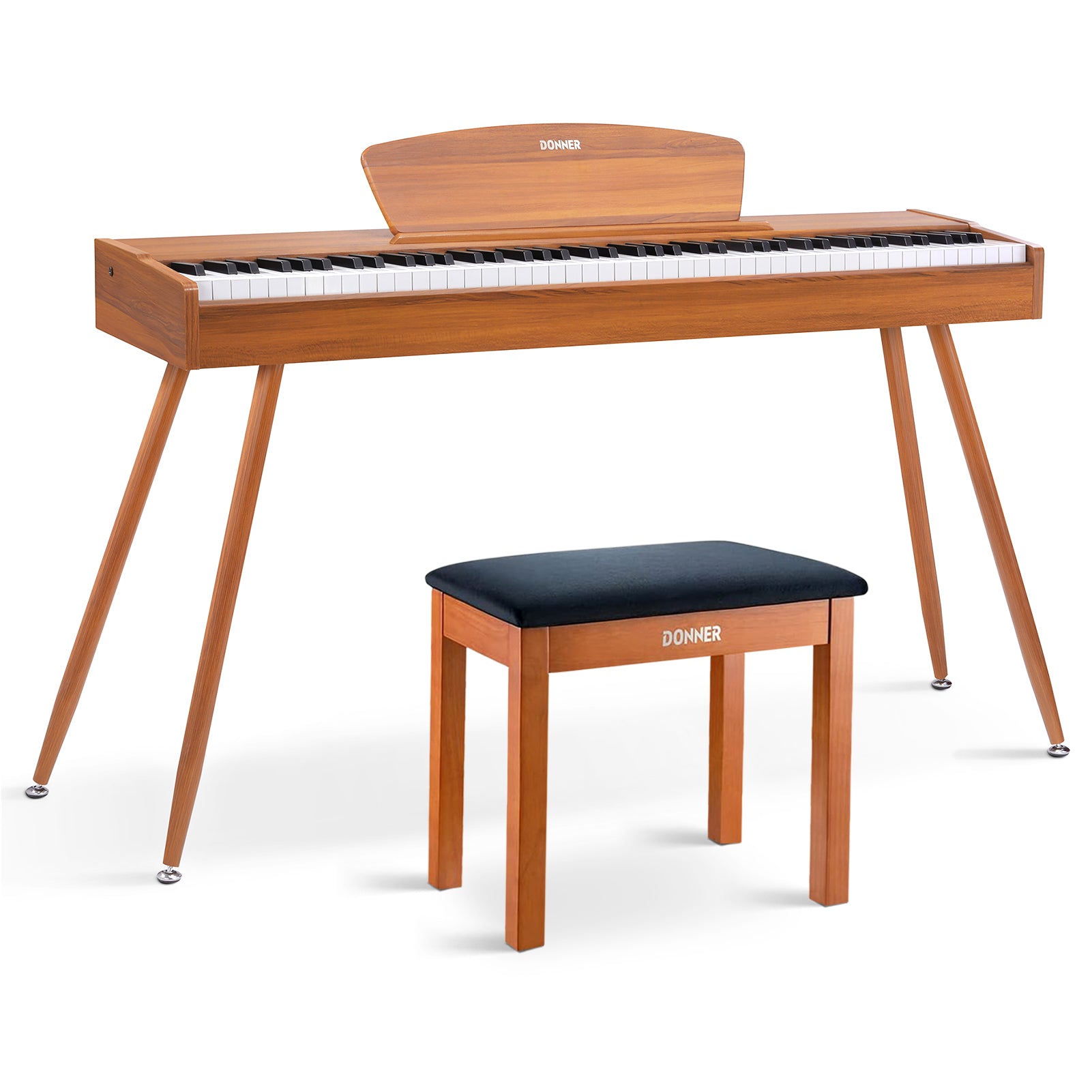 Donner DDP-80 Wooden Beginner 88 Key Weighted Upright Digital Piano-Natural##