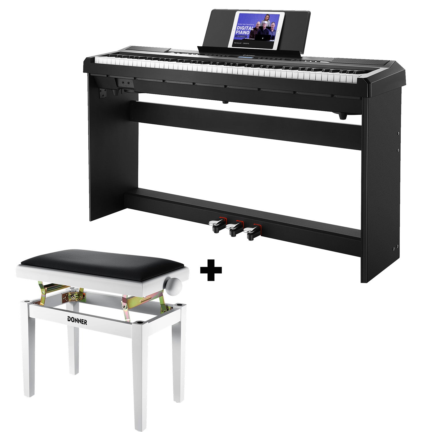 Donner DEP-20 電子ピアノ ペダル付き Donner DEP-20 88 Key Weighted Digital Piano for Beginners | Full