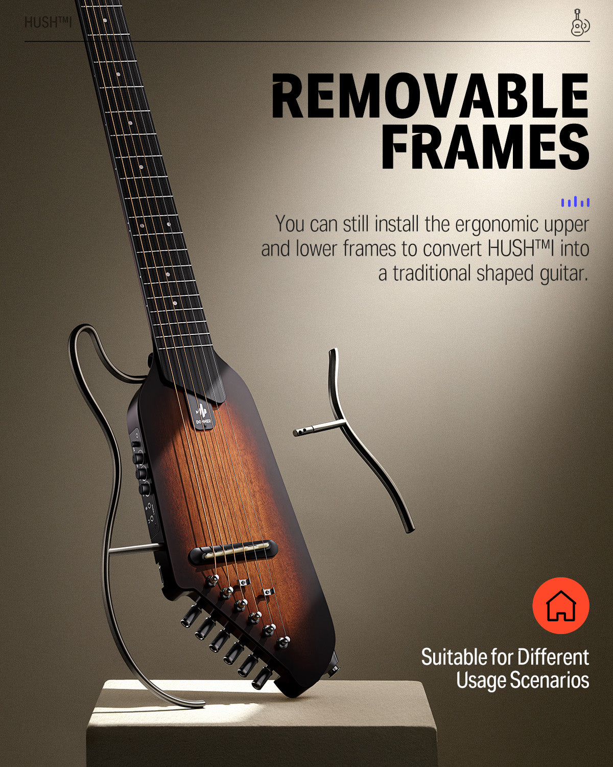 Donner HUSH I Acoustic-Electric Guitar