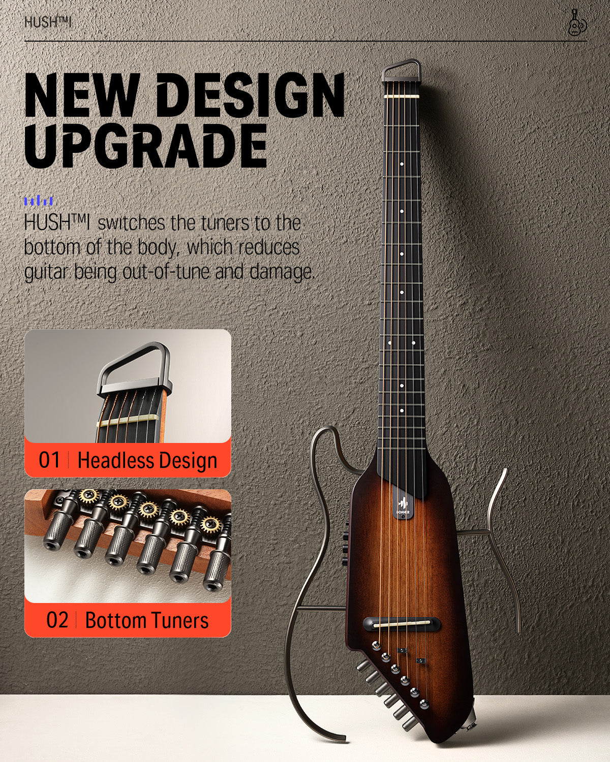 Donner HUSH I Acoustic-Electric Guitar