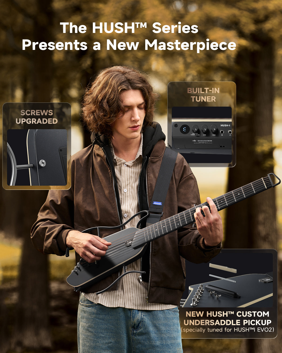 Donner HUSH I Evo2 Guitar-Black##