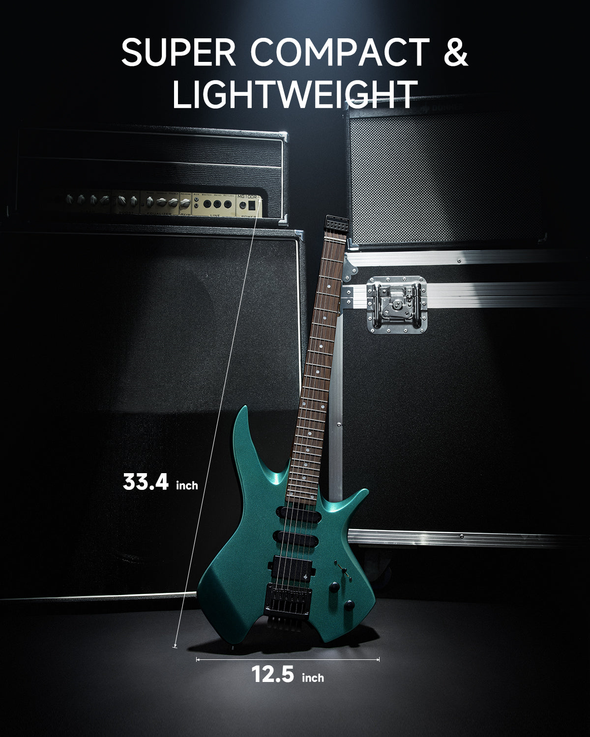 Donner NHL-500 Headless Electric Guitar-Sherwood Green##