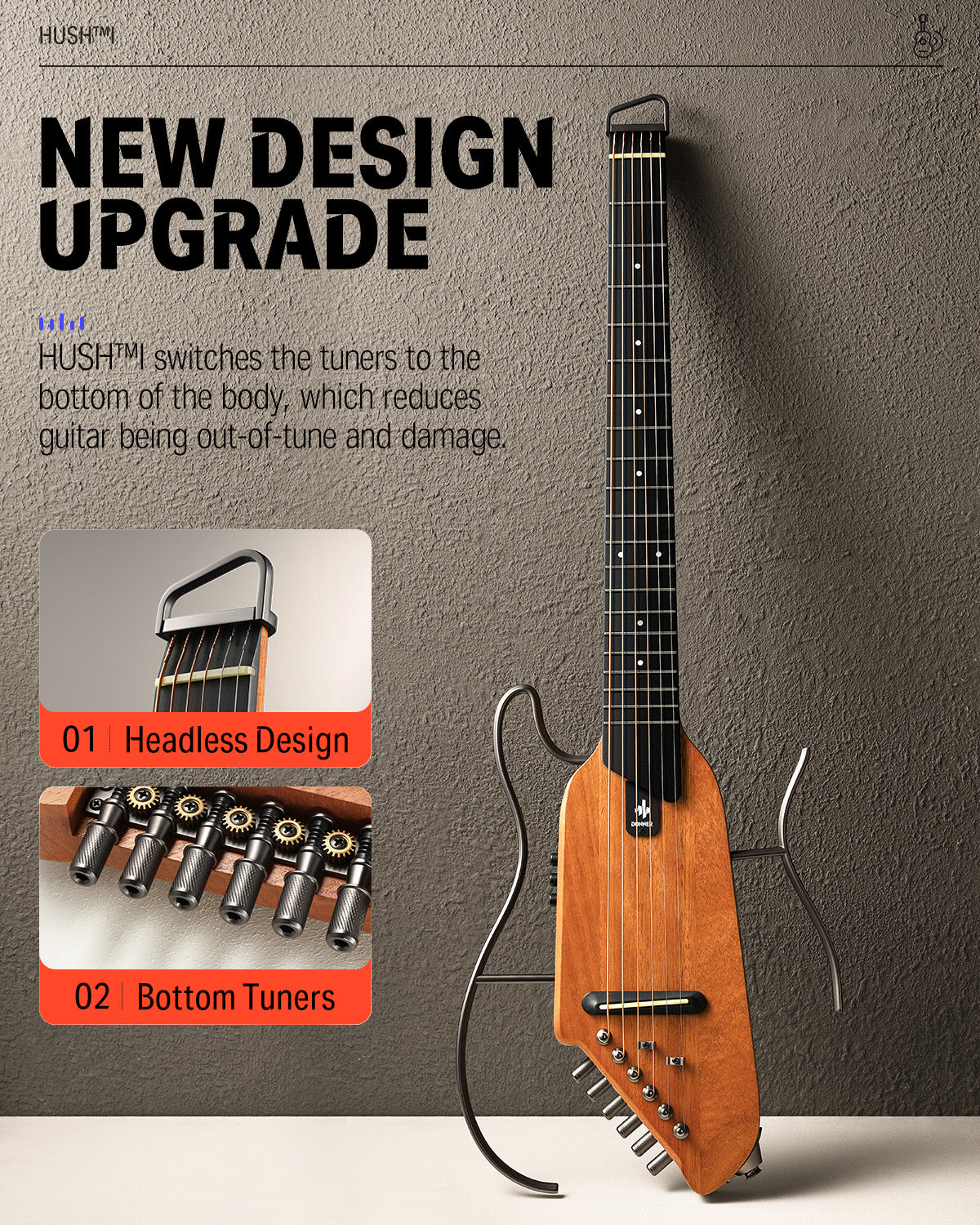 Donner HUSH I Acoustic-Electric Guitar