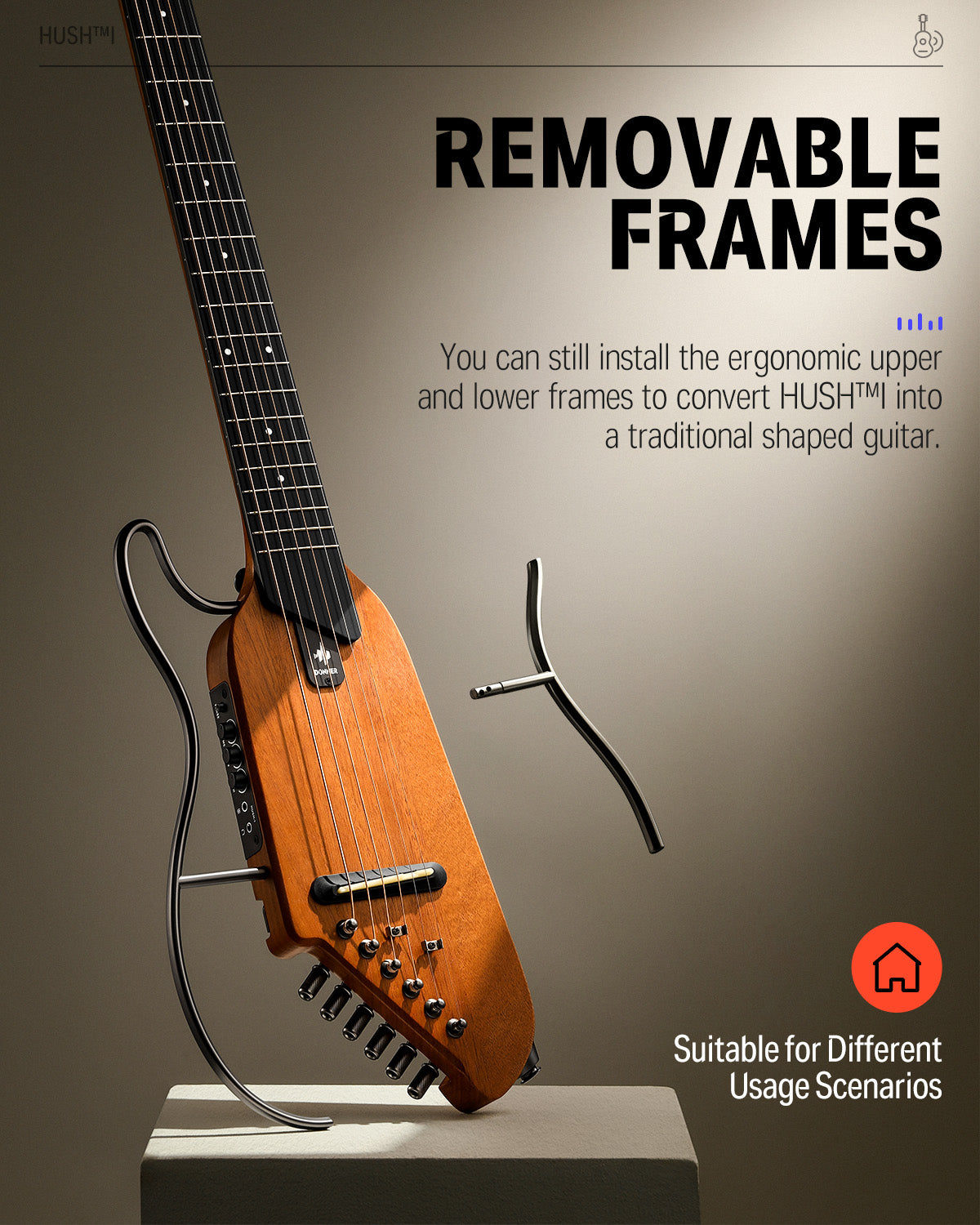 Donner HUSH I Acoustic-Electric Guitar