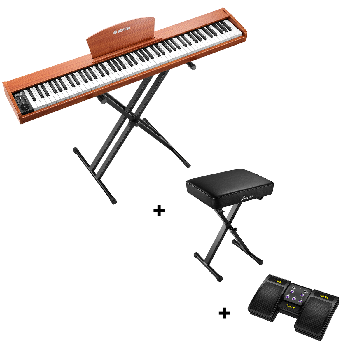 Donner DEP-1S Digital Piano Kit with X-Stand