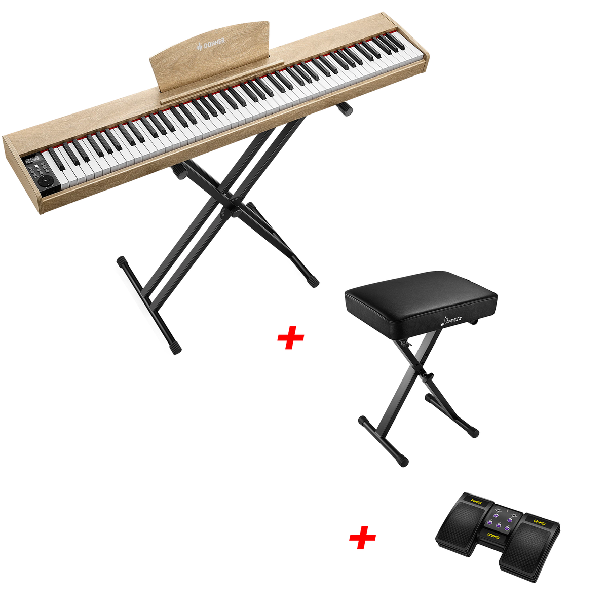 Donner DEP-1S Digital Piano Kit with X-Stand
