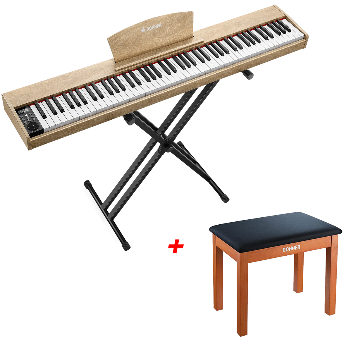 Donner DEP-1S Digital Piano Kit with X-Stand