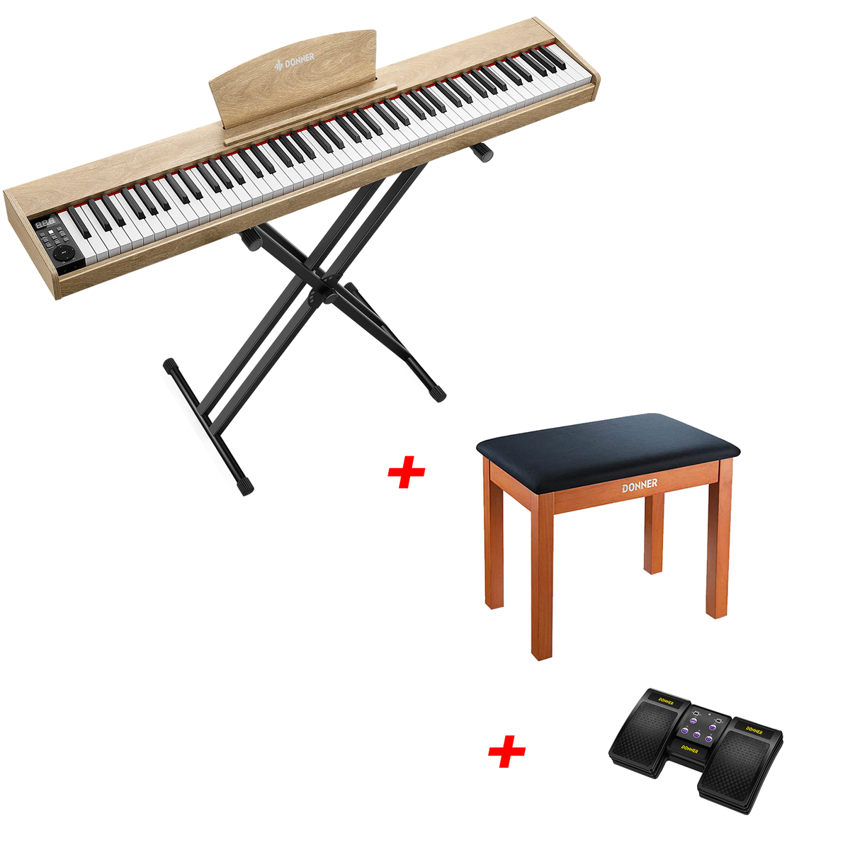 Donner DEP-1S Digital Piano Kit with X-Stand
