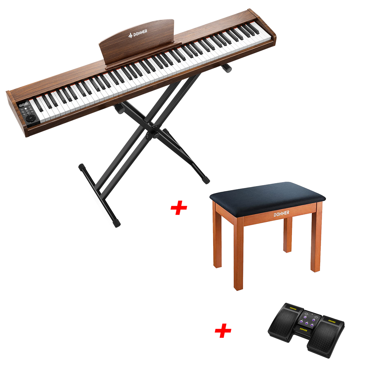 Donner DEP-1S Digital Piano Kit with X-Stand