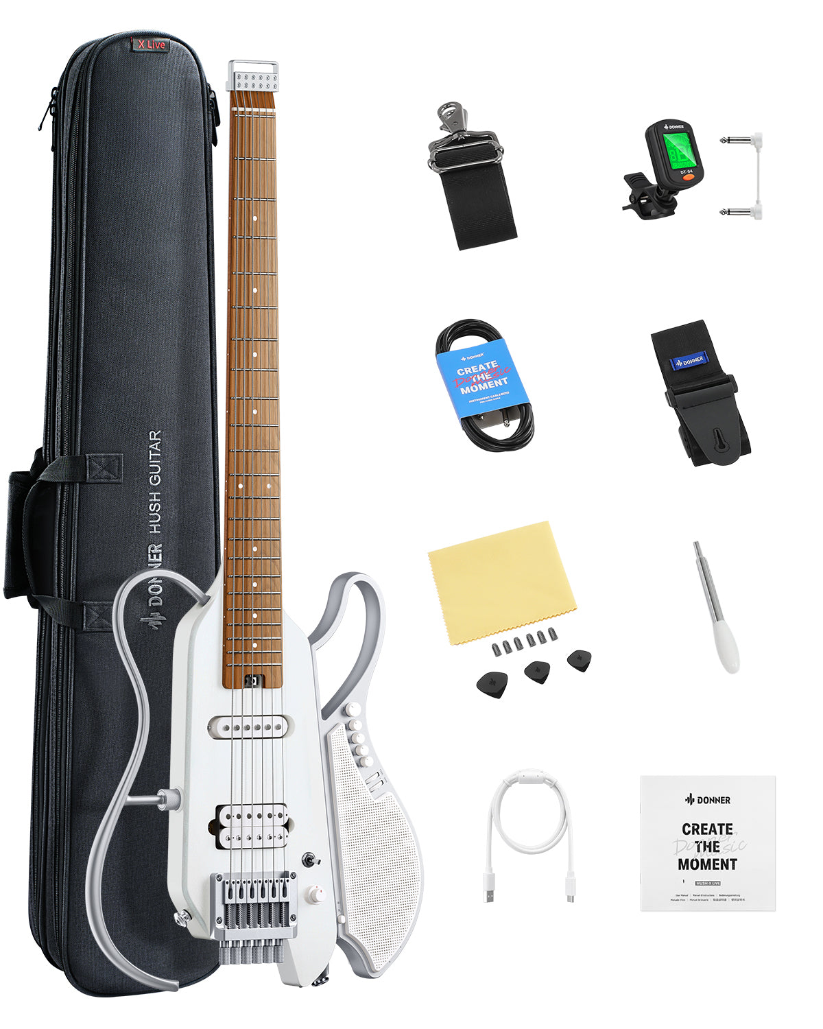 Donner HUSH X LIVE Travel Guitar (MIYAVI Edition Available)