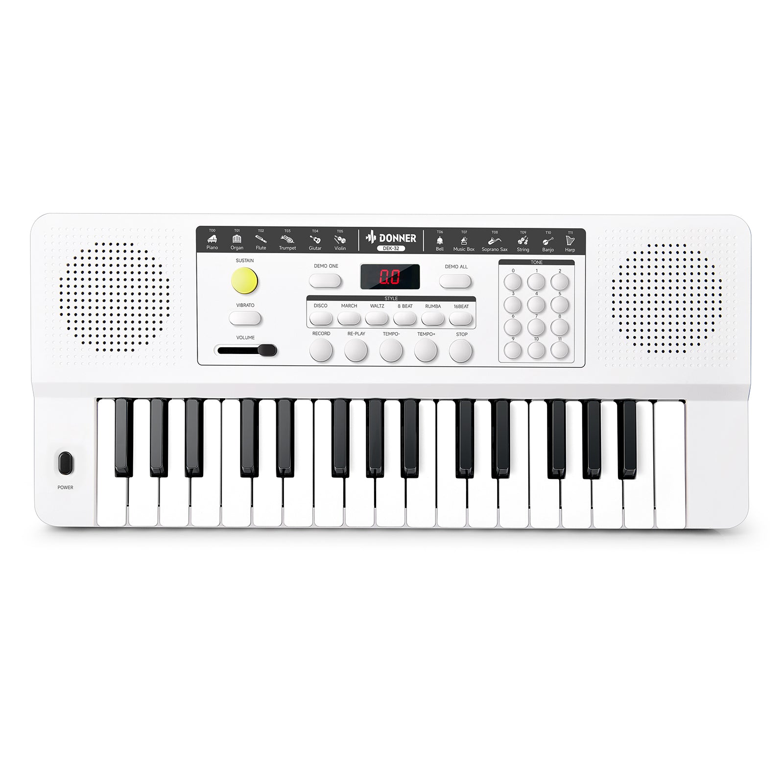 Donner DEK-32 32 keys Electronic Keyboard-White