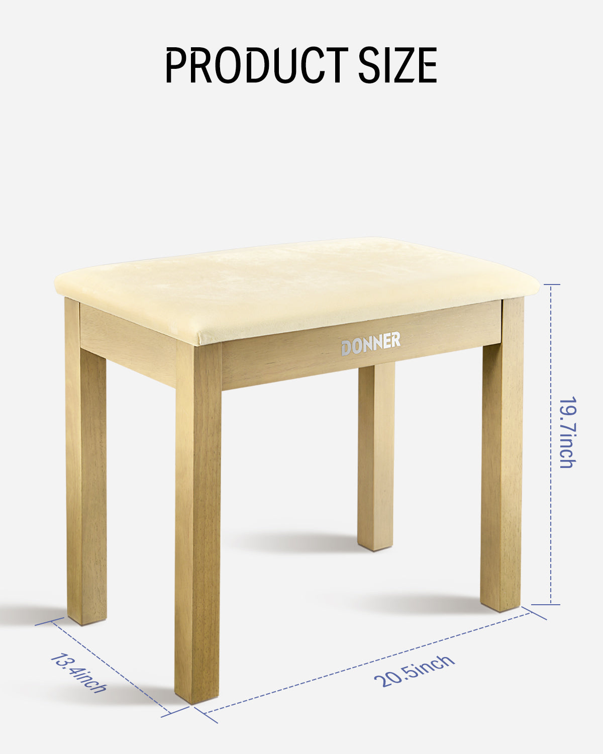 Donner DKB-10 Yellow Piano Bench with High-Density Suede CushionD