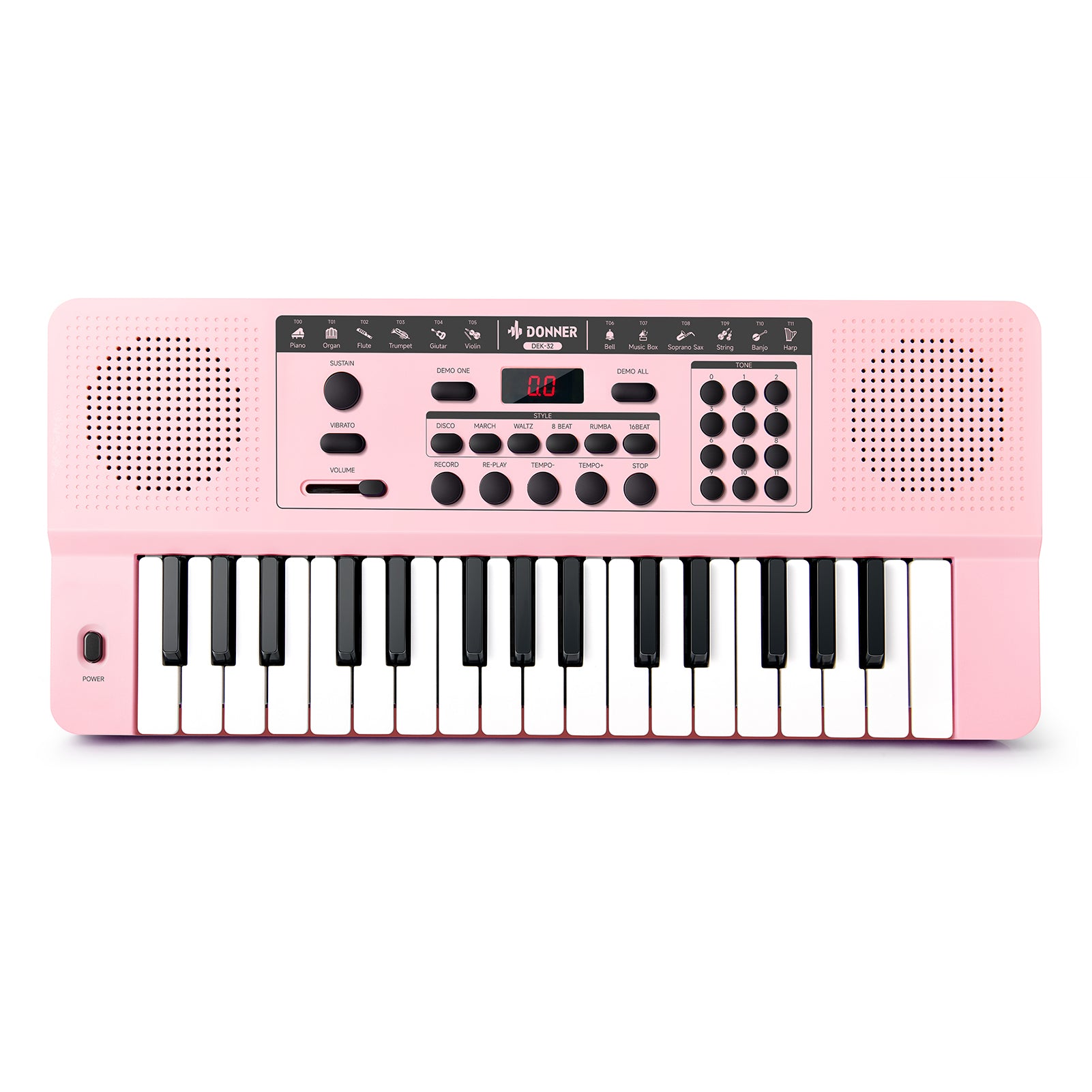 Donner DEK-32 32 keys Electronic Keyboard-Pink