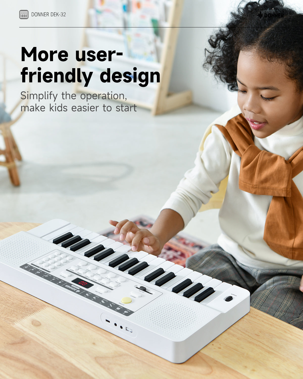 Donner DEK-32 32 keys Electronic Keyboard-White