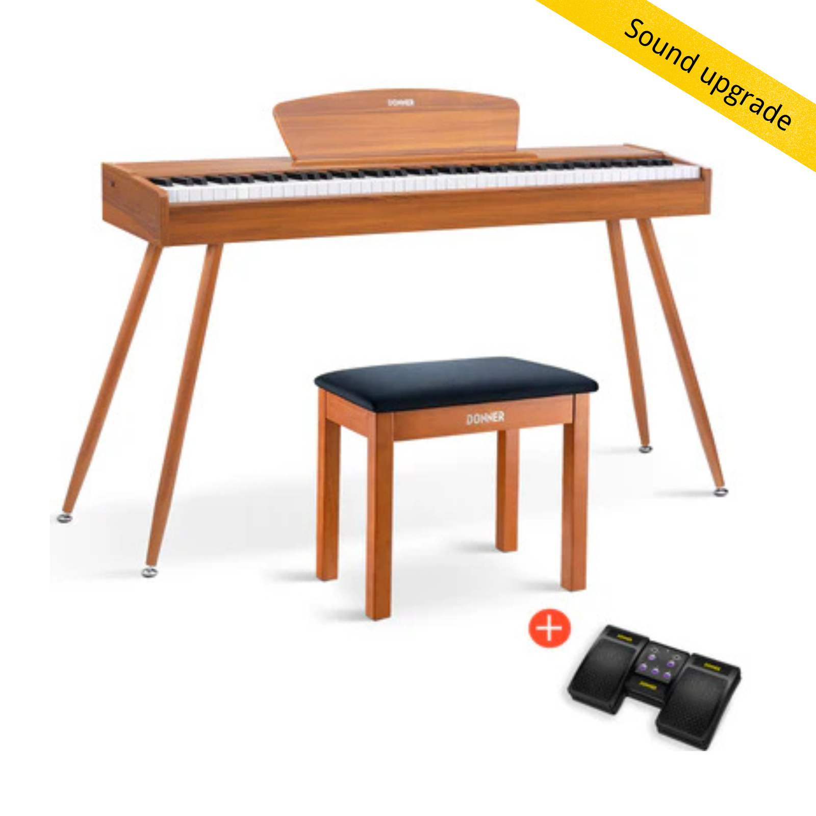 Donner DDP-80 Wooden Beginner 88 Key Weighted Upright Digital Piano-Natural Sound Upgrade##