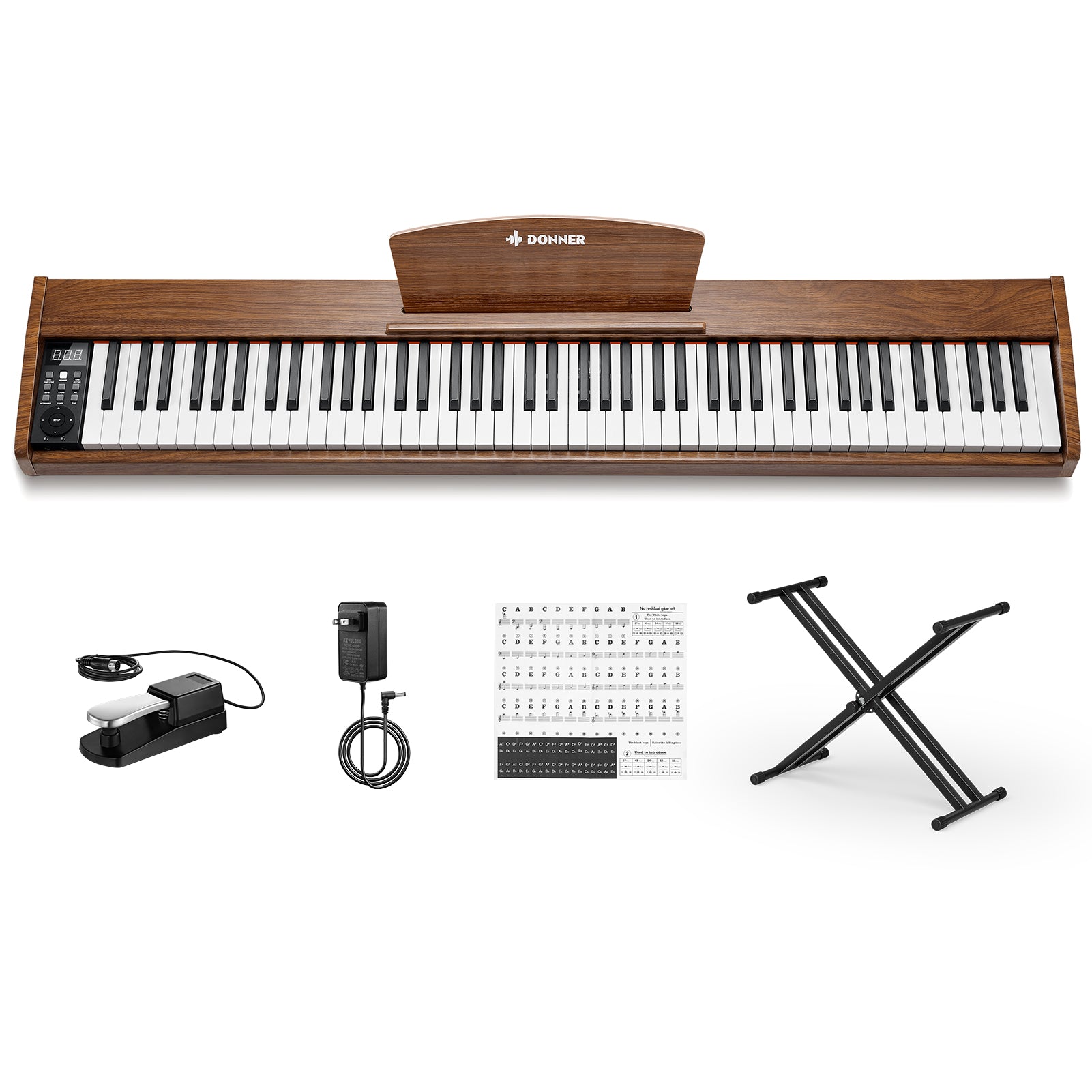 Donner DEP-1S Digital Piano 88 Key, Bluetooth, Stand & Pedal for