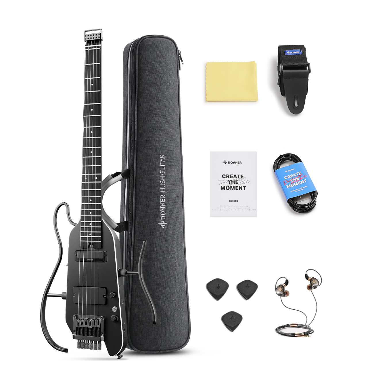 Donner HUSH™ X PRO Electric Guitar-Black##