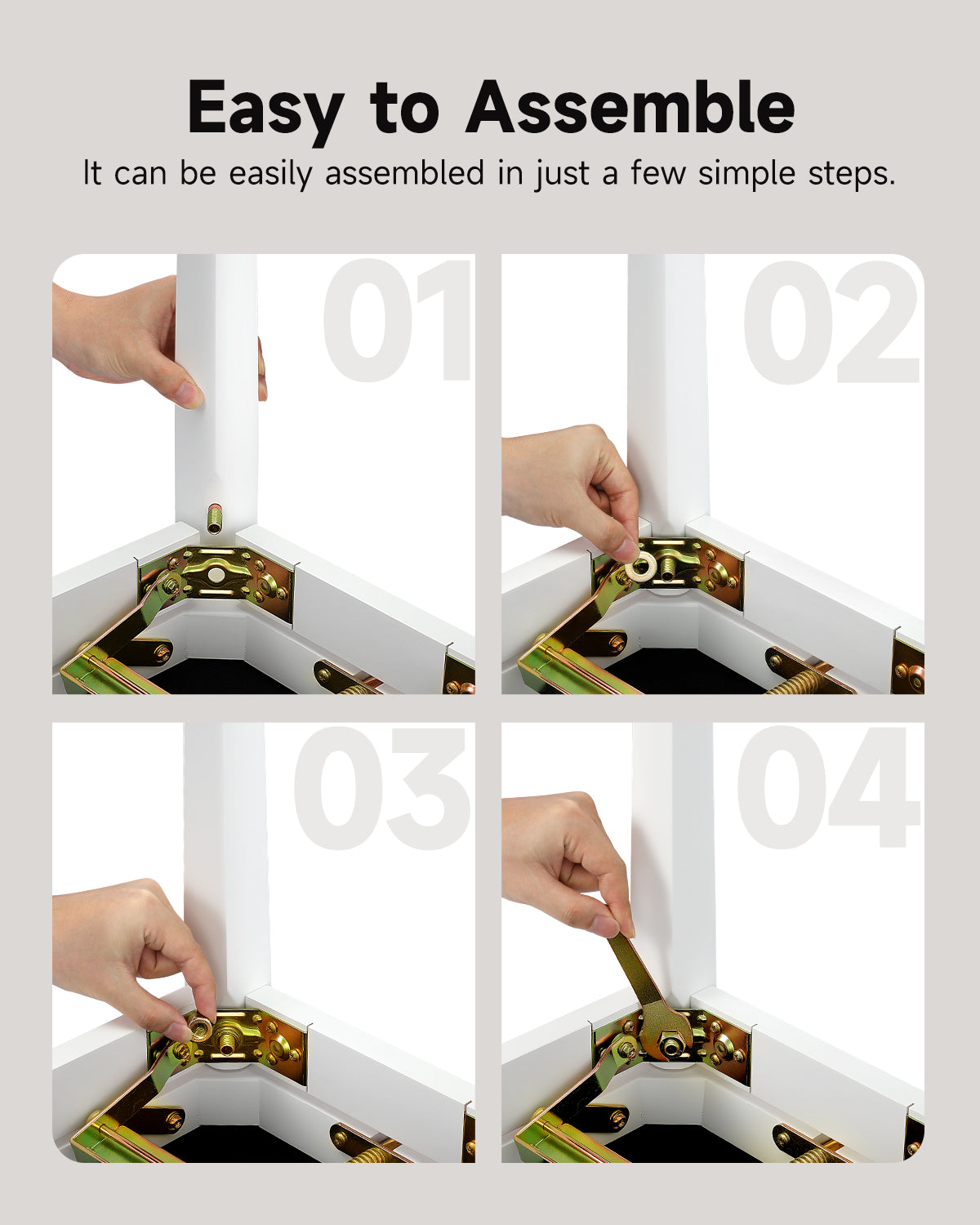 Donner Height-adjustable piano stool, Matte white