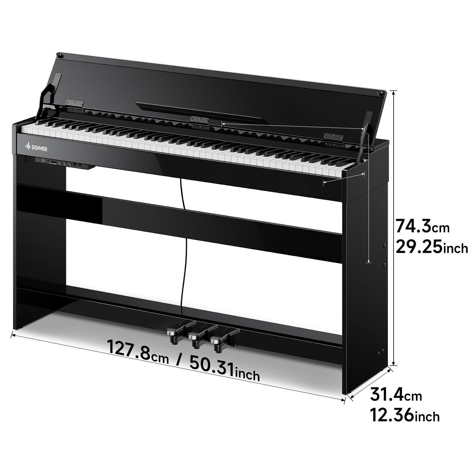 Donner DDP-75 Flip-Top Upright Digital Piano with Hammer Action