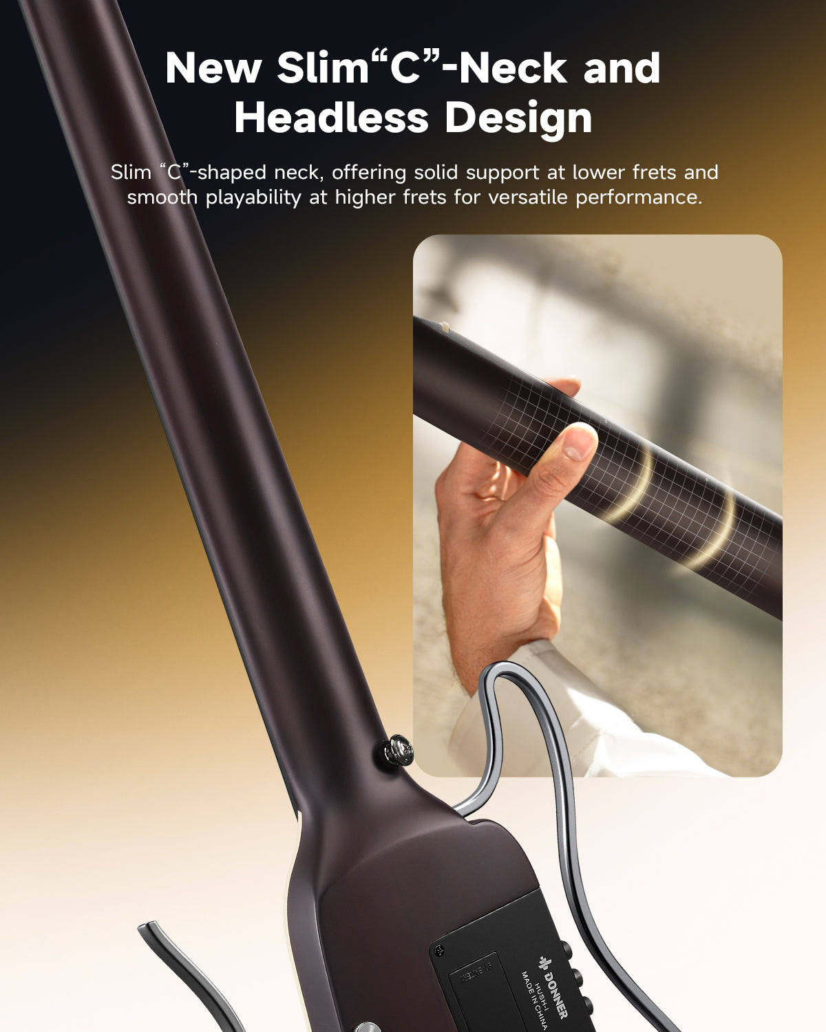 Donner HUSH I Evo2 Guitar-Sunburst##