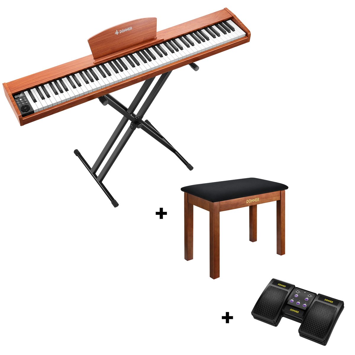 Donner DEP-1S Digital Piano Kit with X-Stand