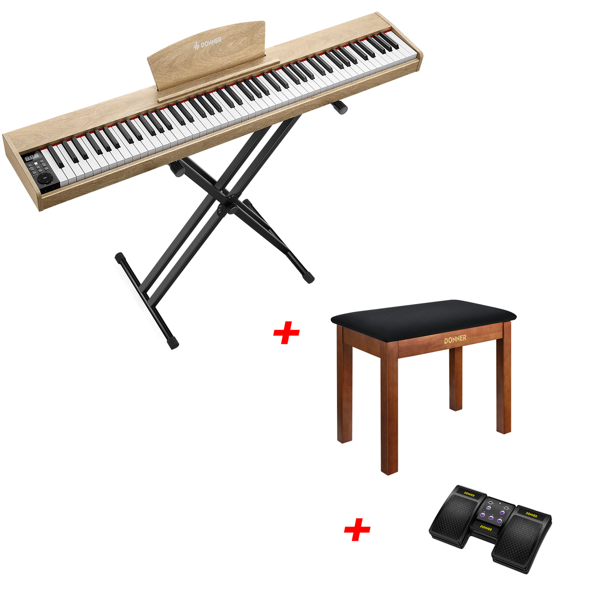 Donner DEP-1S Digital Piano Kit with X-Stand