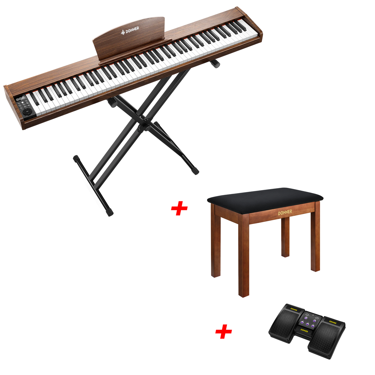 Donner DEP-1S Digital Piano Kit with X-Stand
