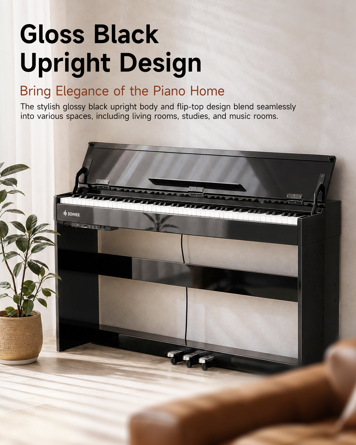 Donner DDP-75 Flip-Top Upright Digital Piano with Hammer Action